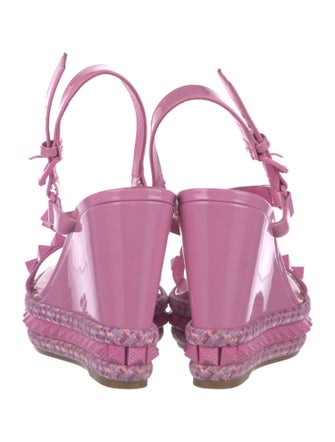 Christian Louboutin Patent Leather Studded Accents Espadrilles