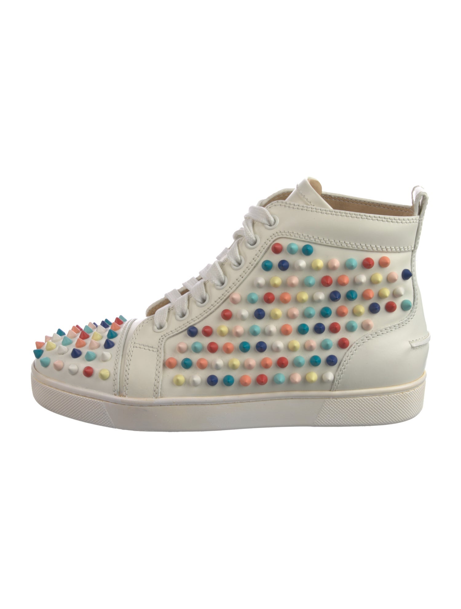 Christian Louboutin Spike Accents Leather Sneakers