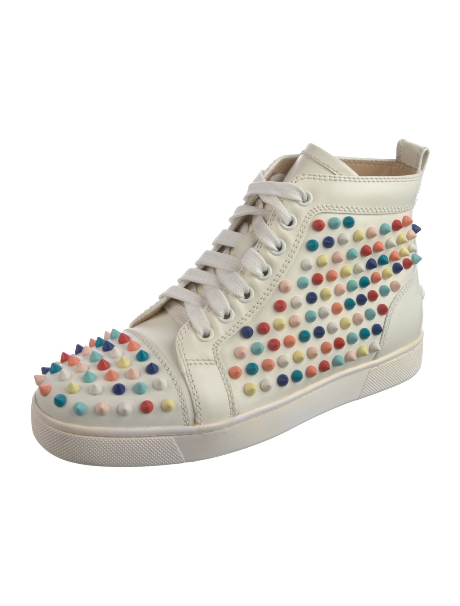 Christian Louboutin Spike Accents Leather Sneakers