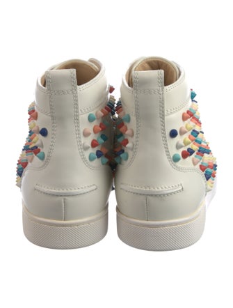 Christian Louboutin Spike Accents Leather Sneakers