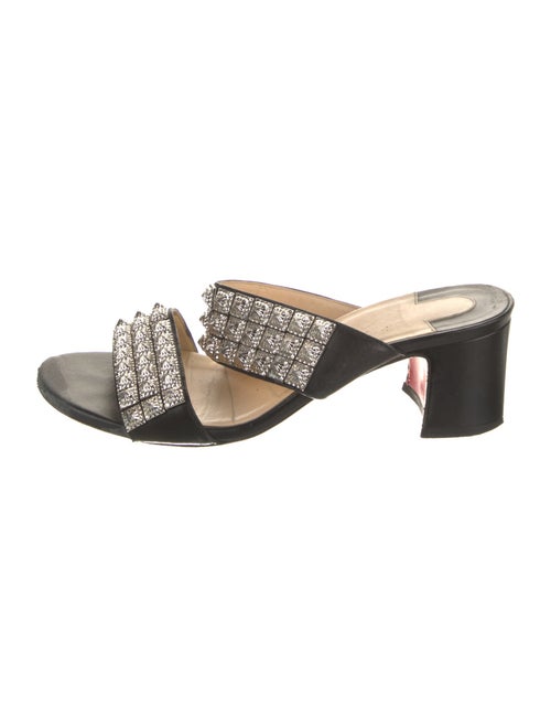 Christian Louboutin Leather Studded Accents Slides