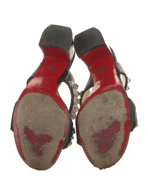 Christian Louboutin Leather Studded Accents Slides