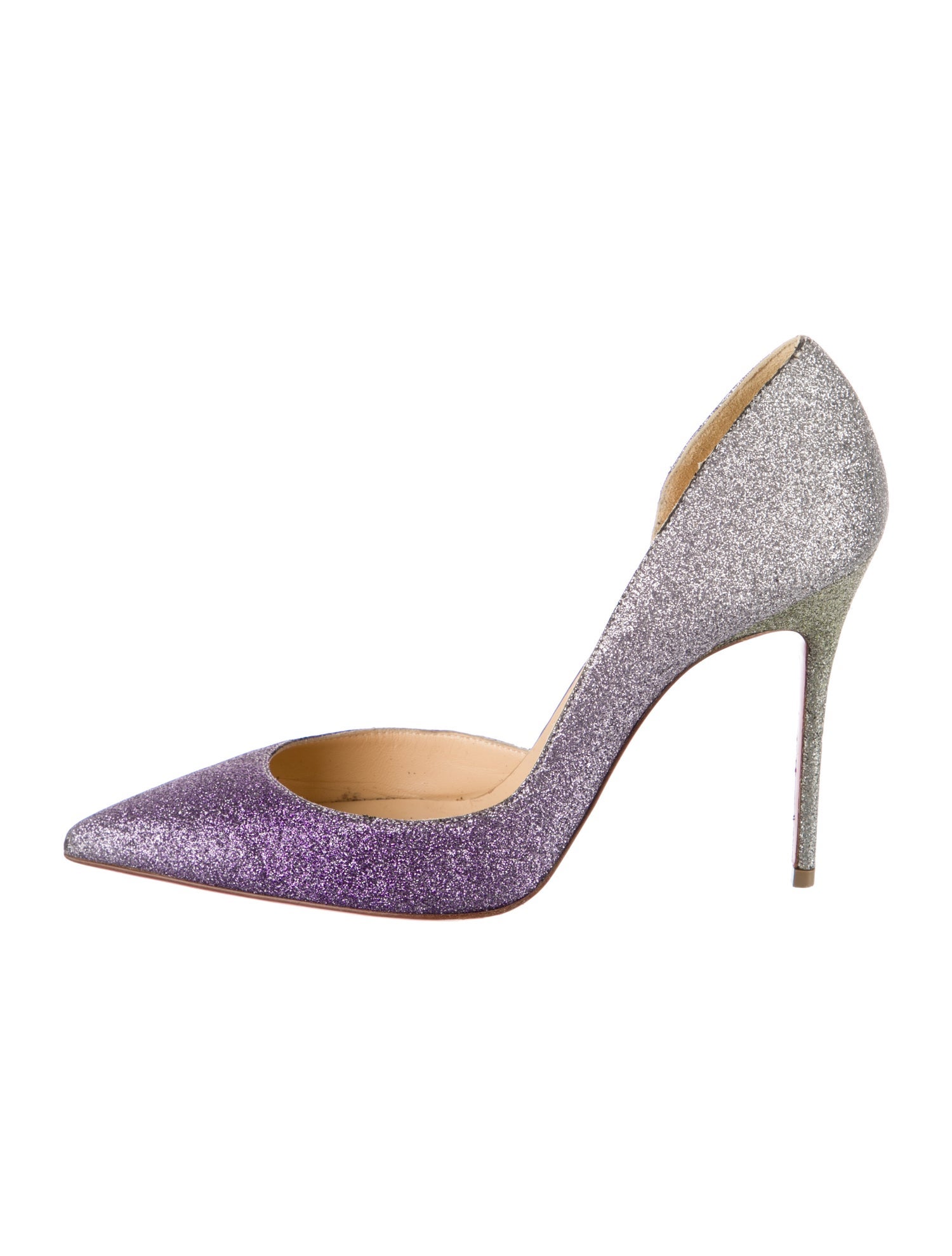 Christian Louboutin Glitter Glitter Accents D'Orsay Pumps
