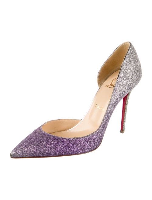 Christian Louboutin Glitter Glitter Accents D'Orsay Pumps