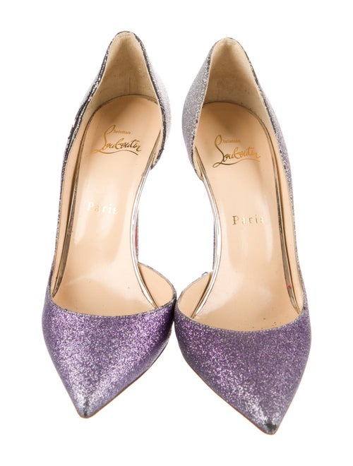 Christian Louboutin Glitter Glitter Accents D'Orsay Pumps
