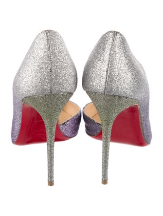 Christian Louboutin Glitter Glitter Accents D'Orsay Pumps