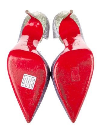 Christian Louboutin Glitter Glitter Accents D'Orsay Pumps