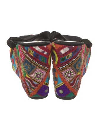 Christian Louboutin Suede Printed Slides