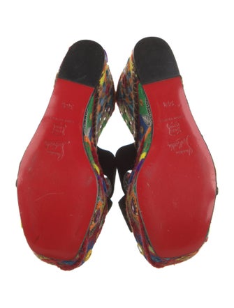 Christian Louboutin Suede Printed Slides