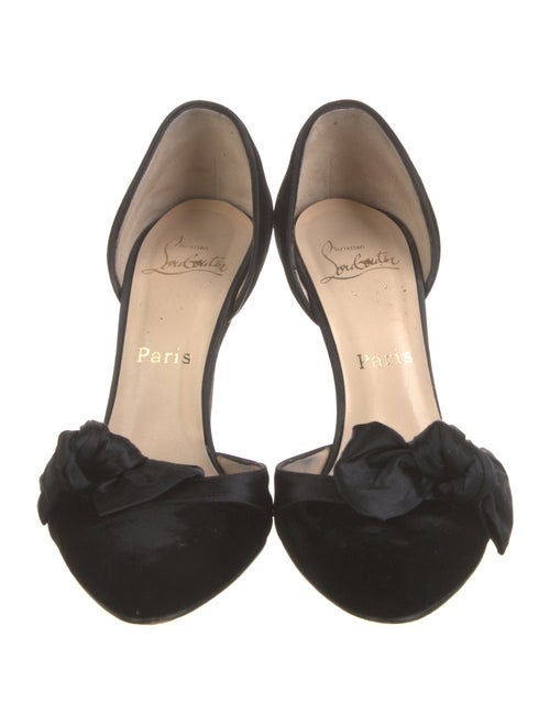 Christian Louboutin Velvet Bow Accents D'Orsay Pumps