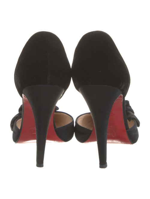 Christian Louboutin Velvet Bow Accents D'Orsay Pumps