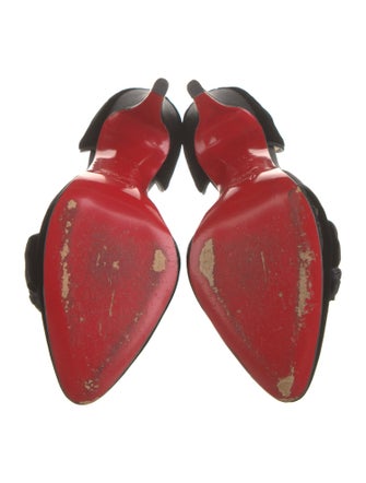 Christian Louboutin Velvet Bow Accents D'Orsay Pumps