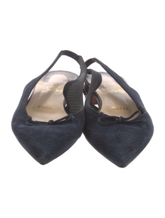 Christian Louboutin Spike Accents Suede Slingback Flats