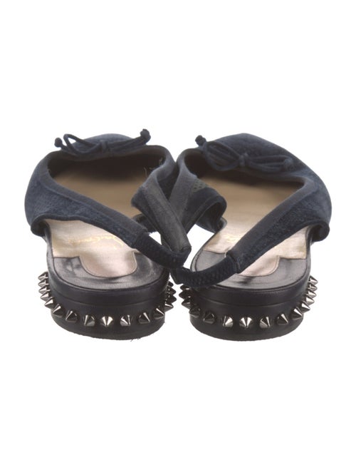 Christian Louboutin Spike Accents Suede Slingback Flats