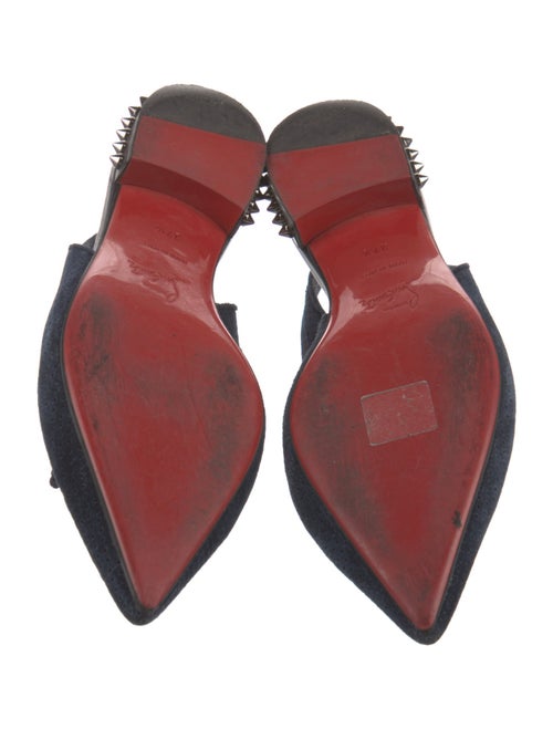 Christian Louboutin Spike Accents Suede Slingback Flats