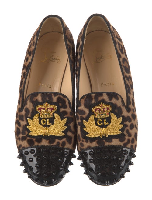 Christian Louboutin Spike Accents Ponyhair Loafers