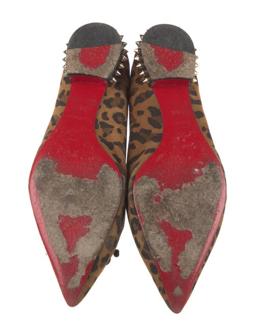 Christian Louboutin Spike Accents Suede Flats