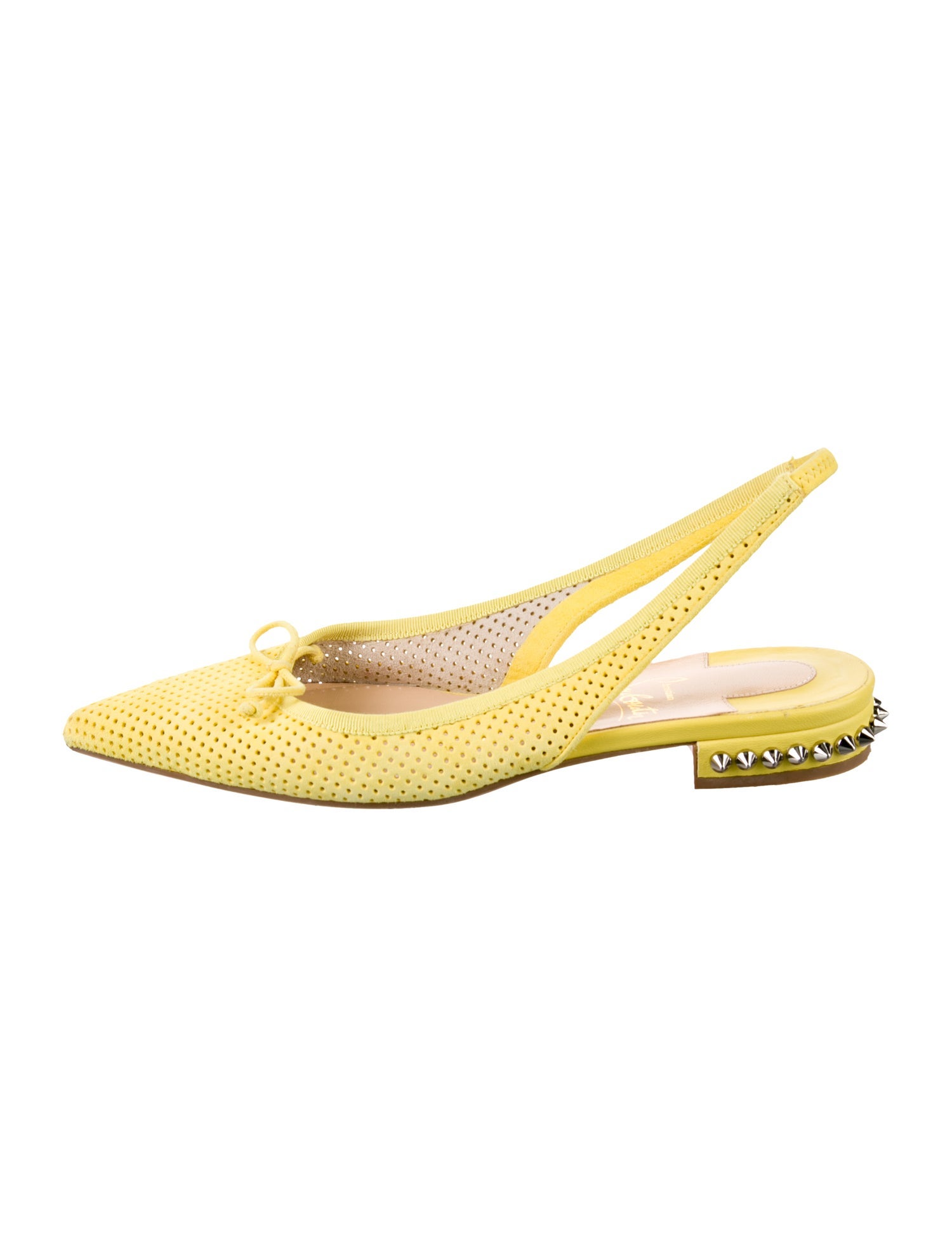 Christian Louboutin Spike Accents Suede Slingback Pumps