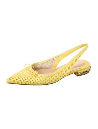 Christian Louboutin Spike Accents Suede Slingback Pumps