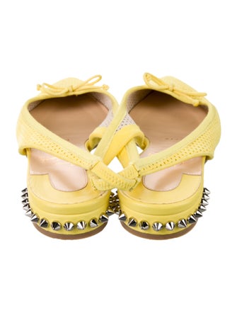 Christian Louboutin Spike Accents Suede Slingback Pumps