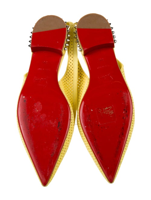 Christian Louboutin Spike Accents Suede Slingback Pumps