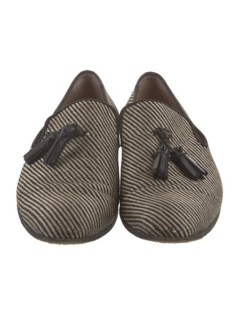 Christian Louboutin Striped Tassel Accents Loafers