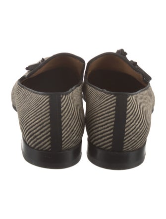 Christian Louboutin Striped Tassel Accents Loafers