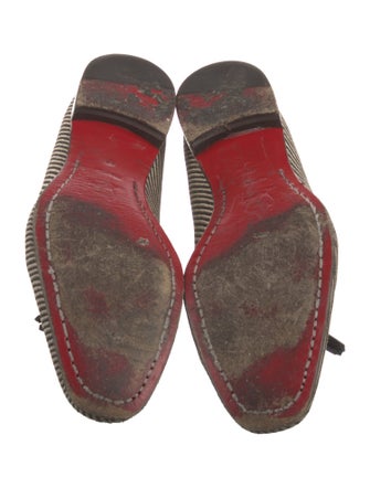 Christian Louboutin Striped Tassel Accents Loafers