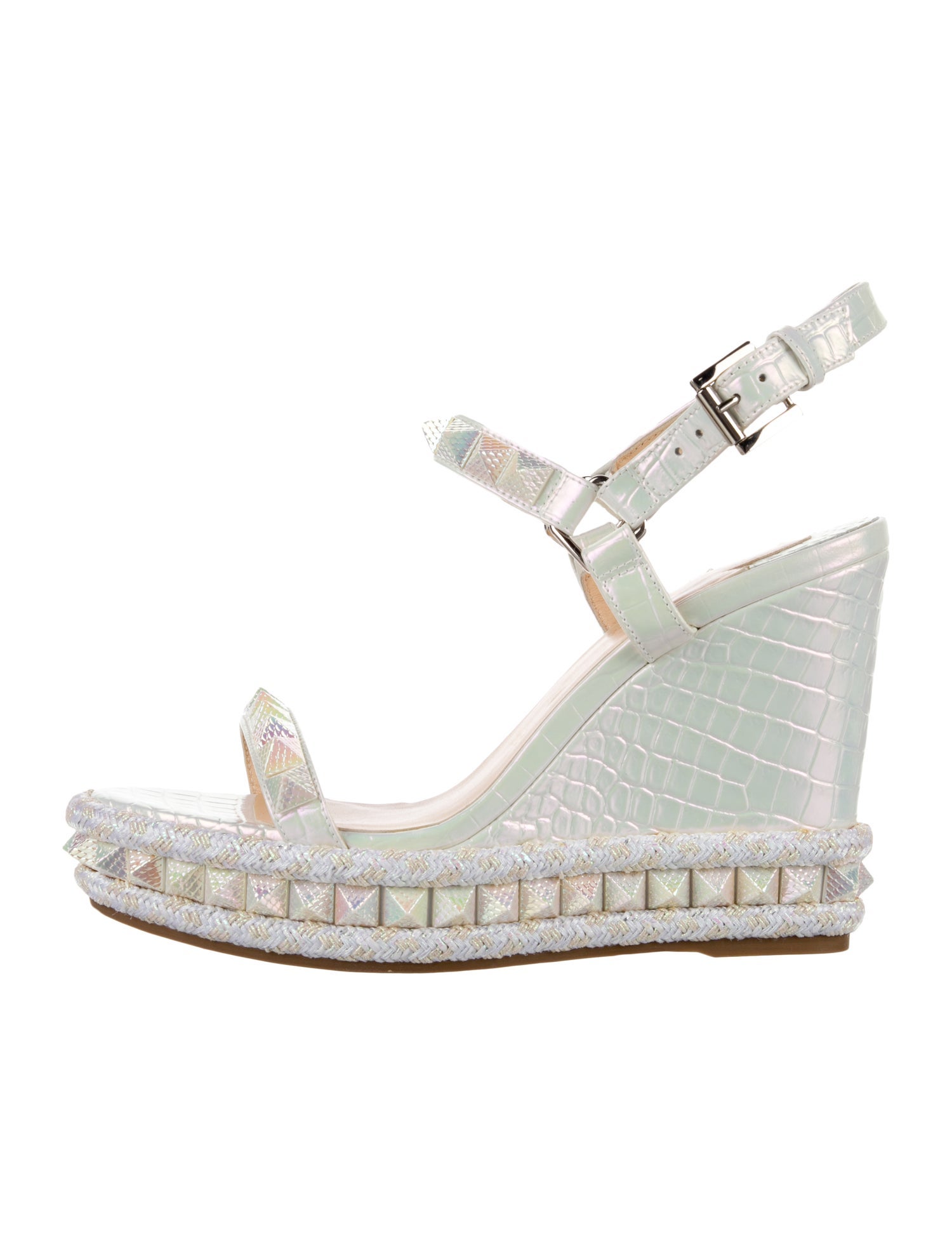 Christian Louboutin Spike Accents Leather Espadrilles