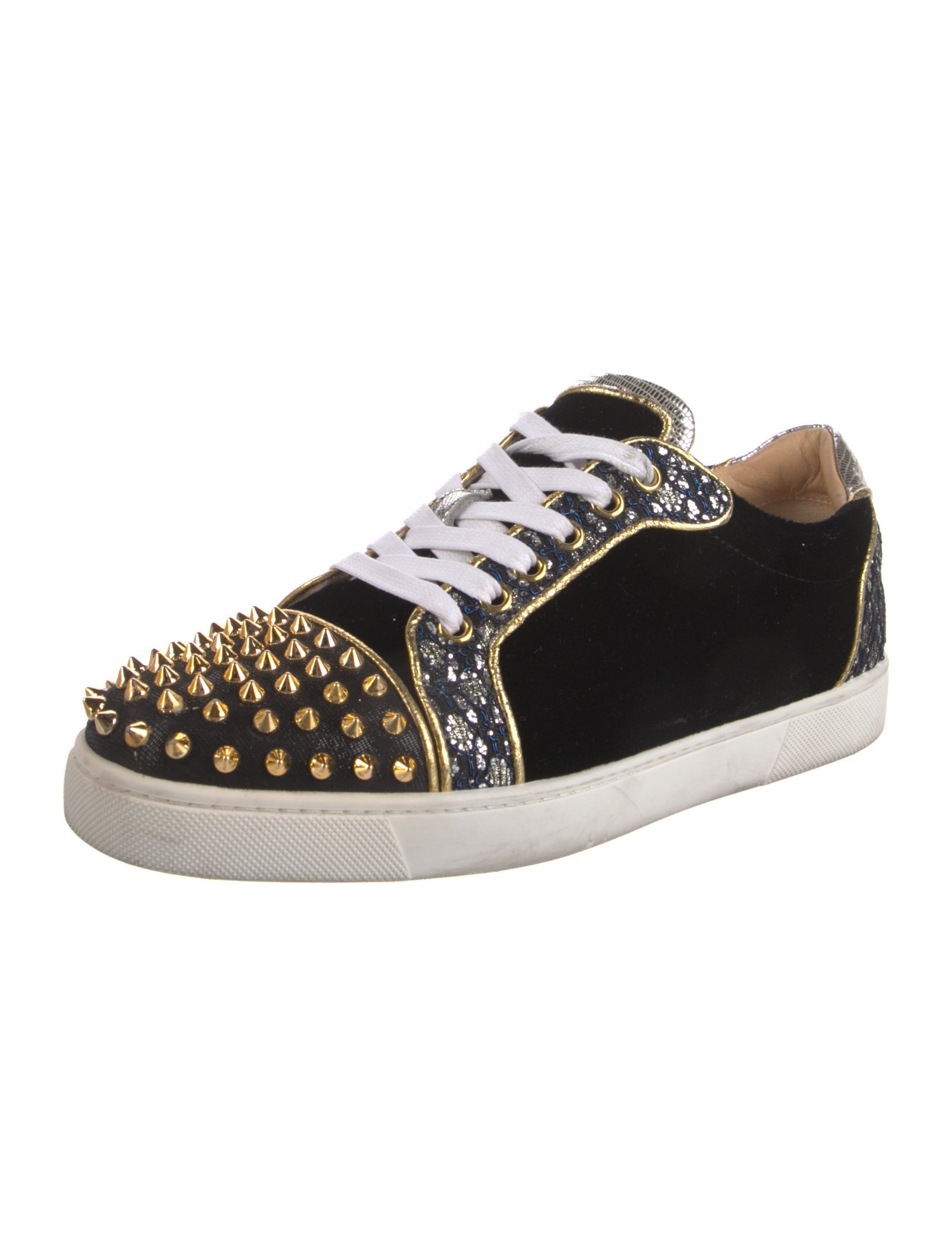 Christian Louboutin Spike Accents Suede Sneakers