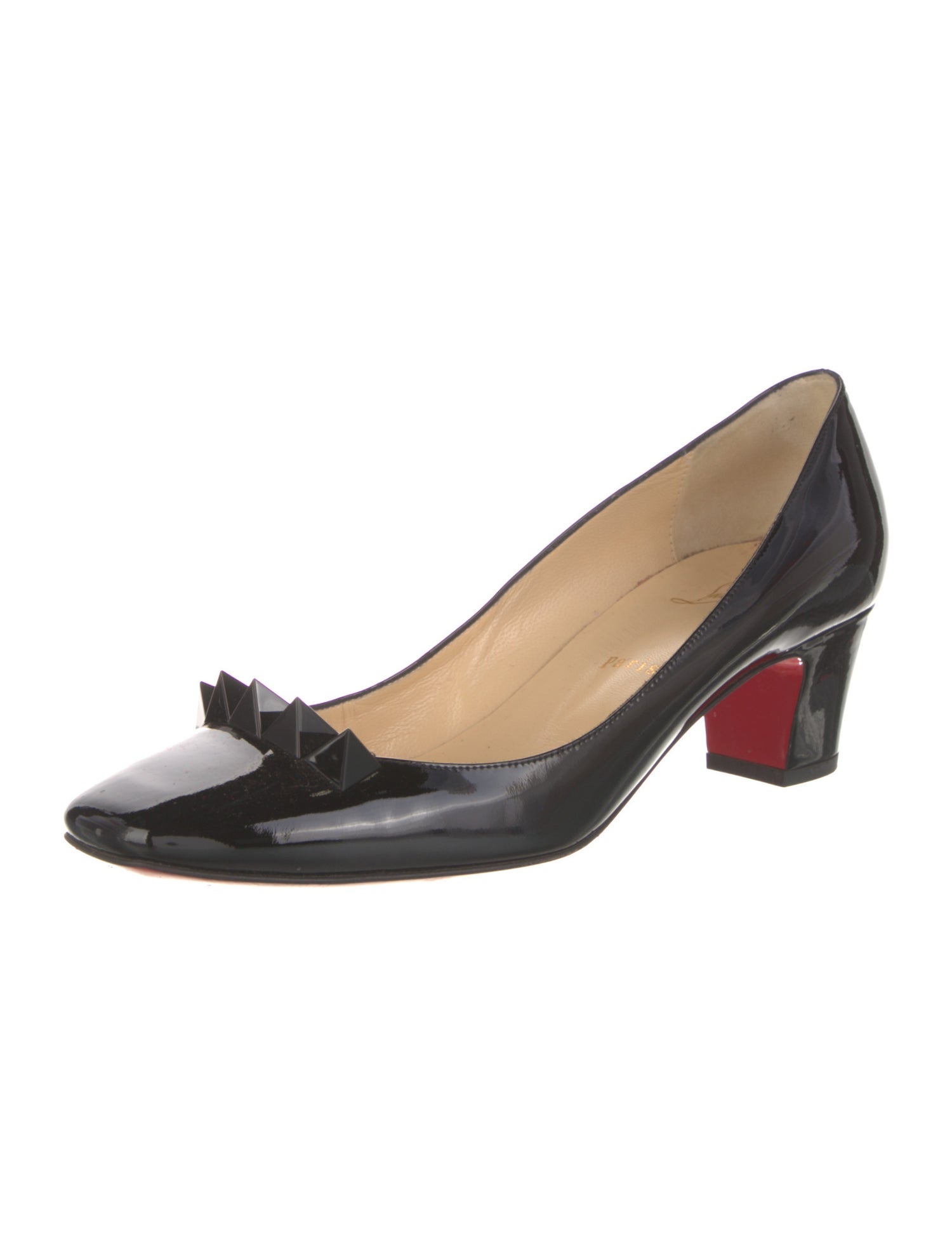 Christian Louboutin Spike Accents Patent Leather Pumps