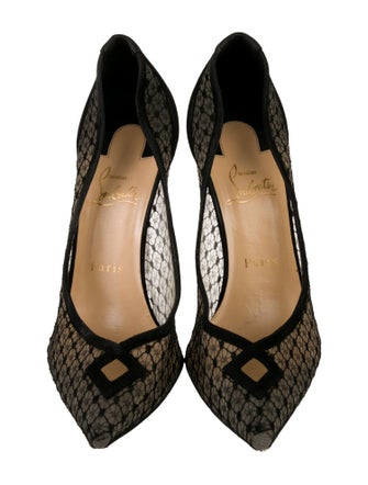 Christian Louboutin Suede Lace Pattern Pumps