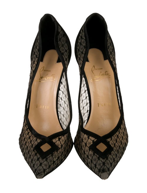 Christian Louboutin Suede Lace Pattern Pumps