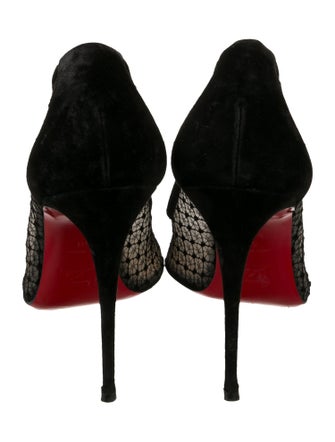 Christian Louboutin Suede Lace Pattern Pumps