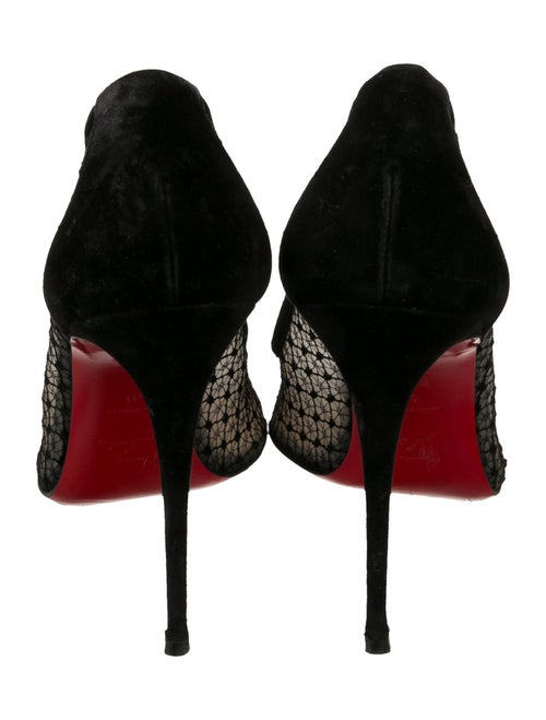 Christian Louboutin Suede Lace Pattern Pumps