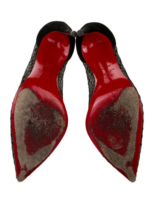 Christian Louboutin Suede Lace Pattern Pumps