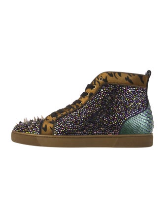 Christian Louboutin Spike Accents Crystal Sneakers