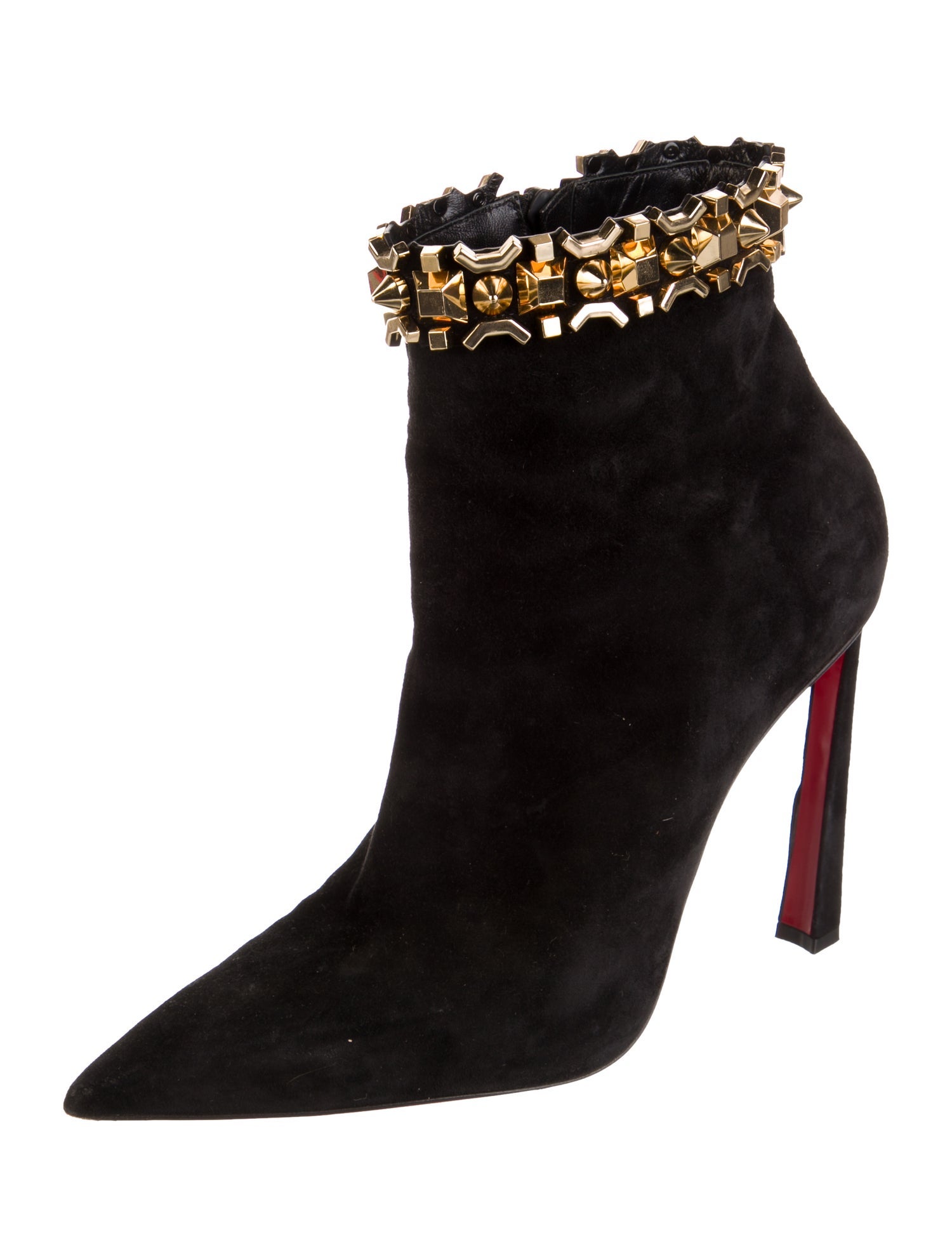 Christian Louboutin Spike Accents Suede Boots
