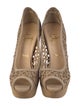 Christian Louboutin Leather Mesh Accents Pumps