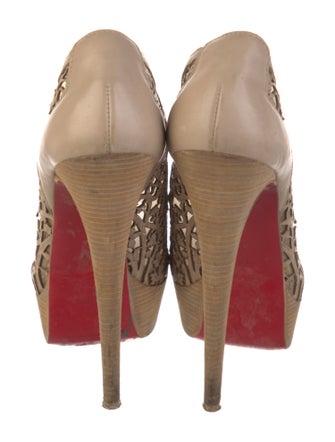 Christian Louboutin Leather Mesh Accents Pumps