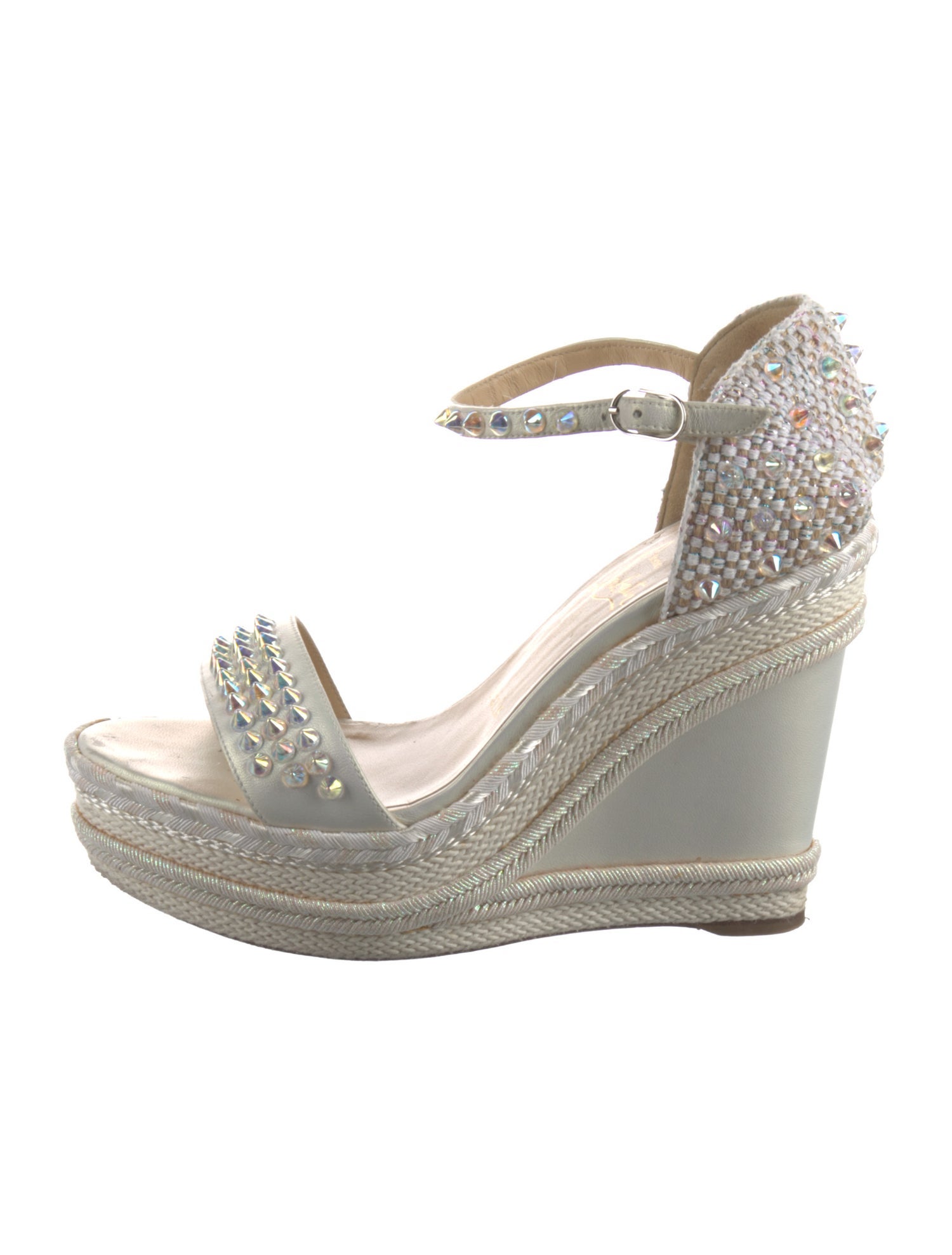 Christian Louboutin Spike Accents Leather Espadrilles