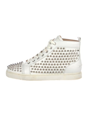 Christian Louboutin Spike Accents Leather Sneakers
