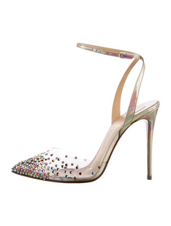 Christian Louboutin Spikaqueen 100 PVC Slingback Pumps