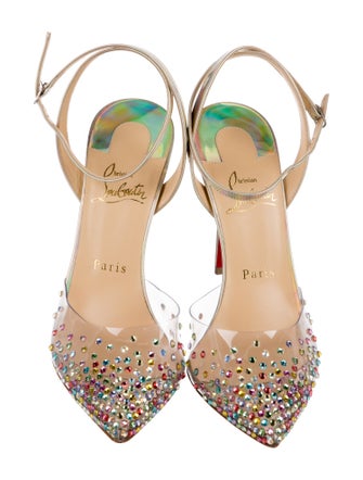 Christian Louboutin Spikaqueen 100 PVC Slingback Pumps
