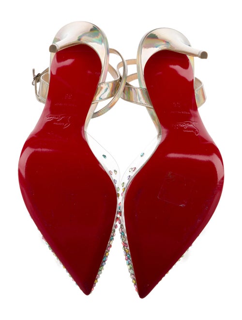 Christian Louboutin Spikaqueen 100 PVC Slingback Pumps