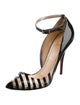 Christian Louboutin Patent Leather Striped D'Orsay Pumps
