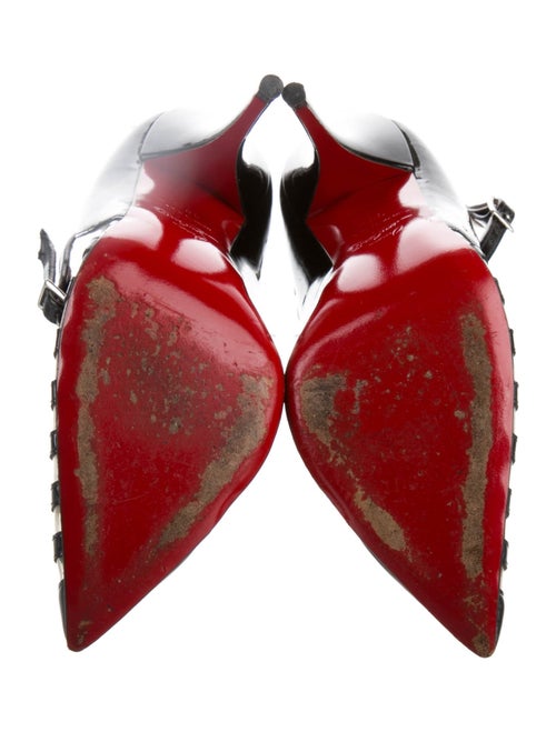 Christian Louboutin Patent Leather Striped D'Orsay Pumps