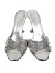 Christian Louboutin Leather Crystal Embellishments Slides