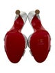 Christian Louboutin Leather Crystal Embellishments Slides