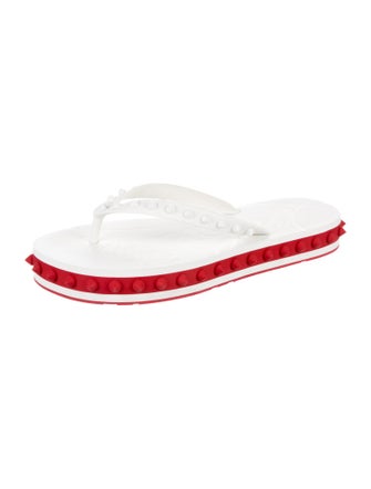 Christian Louboutin Spike Accents Rubber Flip Flops